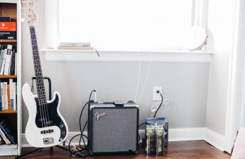 guitar by window in rental