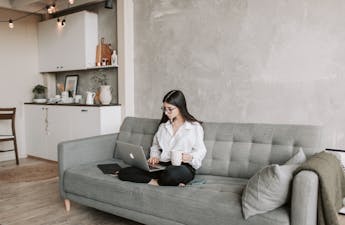 Independent Landlord using the best property management software and enjoying a coffee.